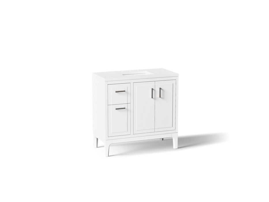 KOHLER K-33553-ASB Seer 36" bathroom vanity cabinet with sink and quartz top