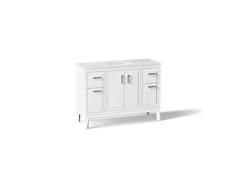 KOHLER K-33554-ASB Seer 48" bathroom vanity cabinet with sink and quartz top