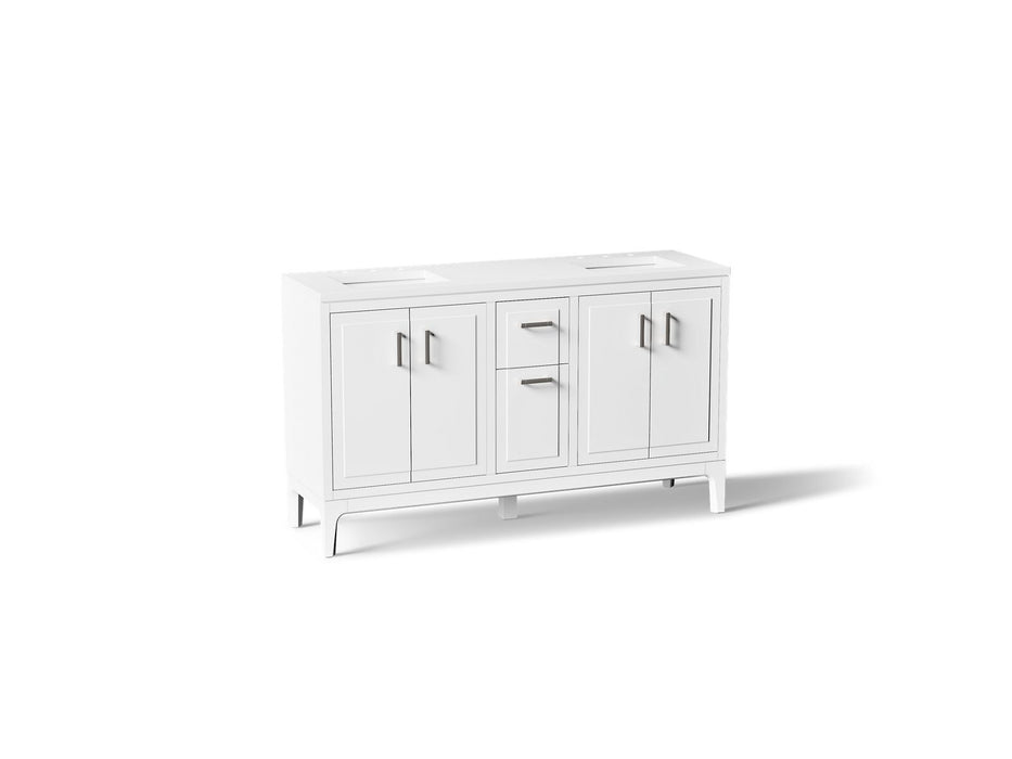 KOHLER K-33555-ASB Seer 60" bathroom vanity cabinet with sinks and quartz top
