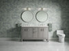 Kohler Seer 60" bathroom vanity cabinet with sinks and quartz top