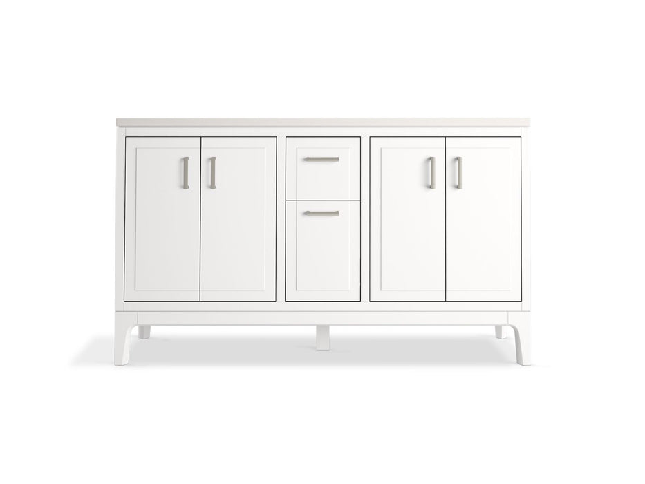 Kohler Seer 60" bathroom vanity cabinet with sinks and quartz top
