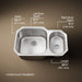 KOHLER K-3355 Undertone 30-3/4" undermount double-bowl kitchen sink
