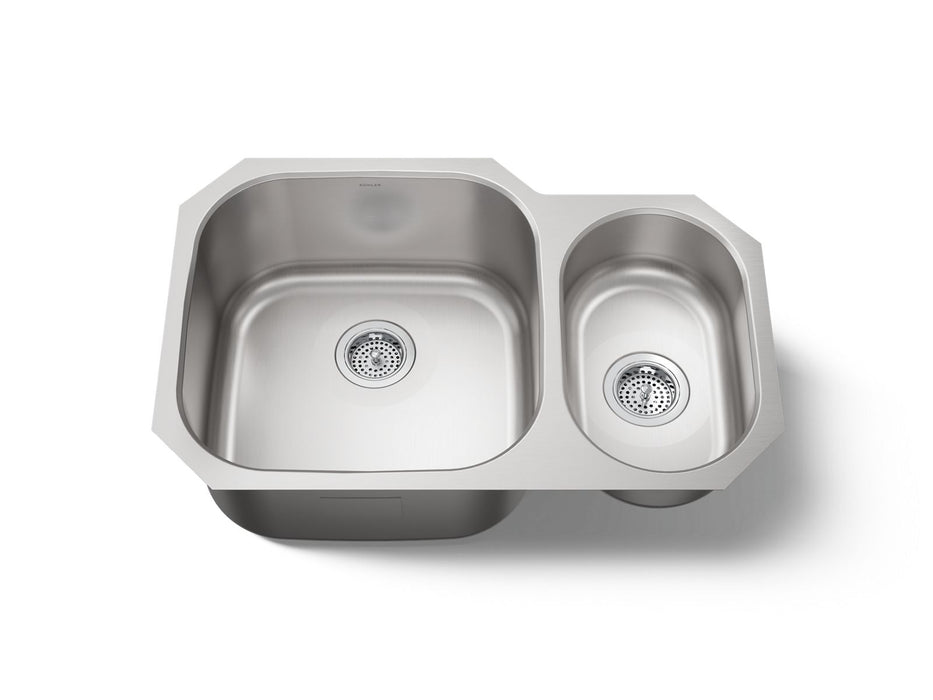 KOHLER Undertone 30-3/4" undermount double-bowl kitchen sink