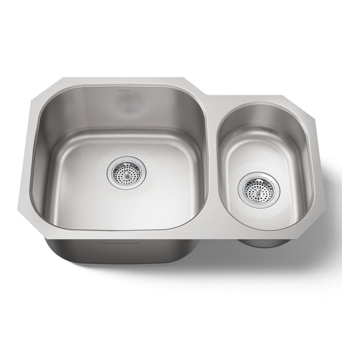 KOHLER Undertone 30-3/4" undermount double-bowl kitchen sink