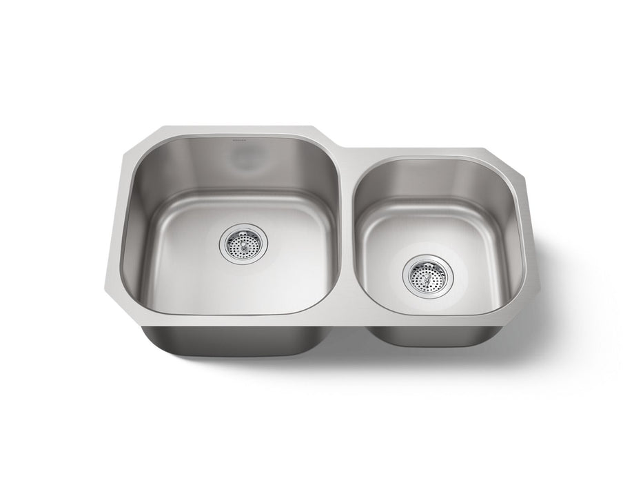 KOHLER Undertone 35-1/4 undermount double-bowl kitchen sink