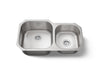 KOHLER K-3356 Undertone 35-1/4 undermount double-bowl kitchen sink