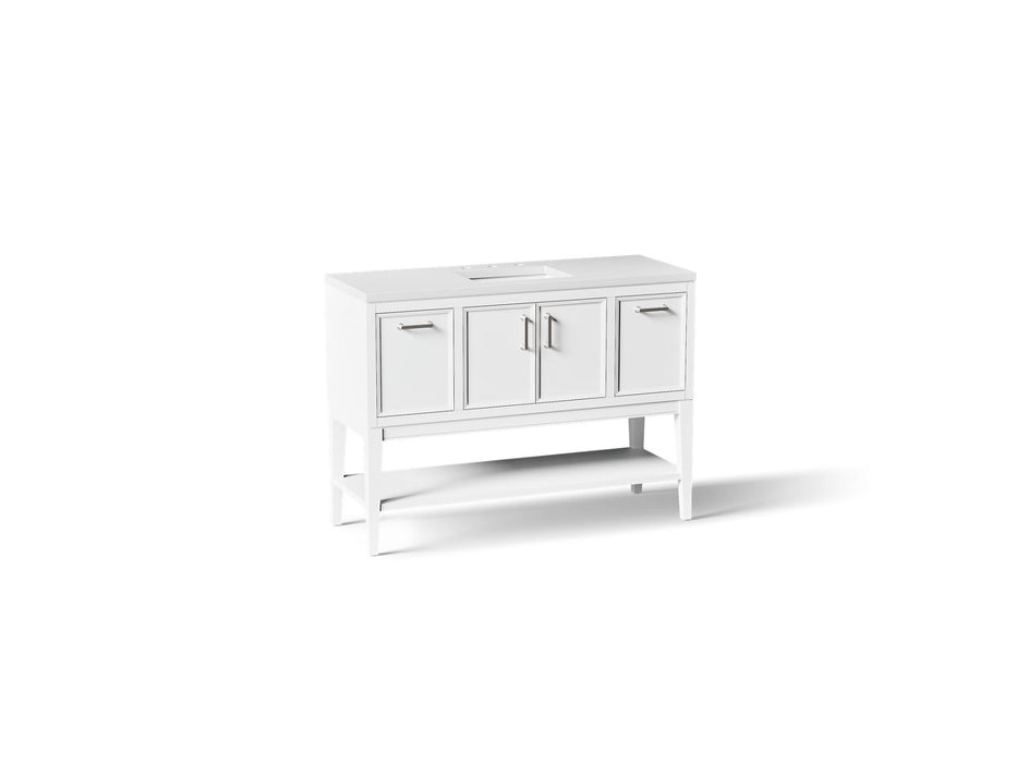 KOHLER K-33580-ASB Winnow 48" bathroom vanity cabinet with sink and quartz top