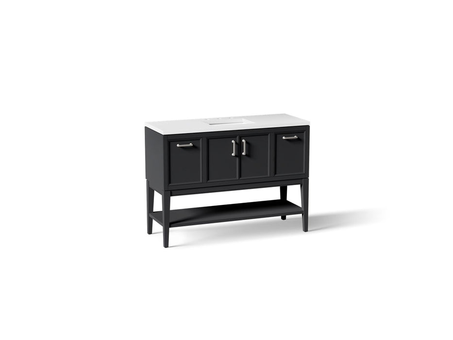 KOHLER KOHLER K-33580-ASB Winnow 48" bathroom vanity cabinet with sink and quartz top