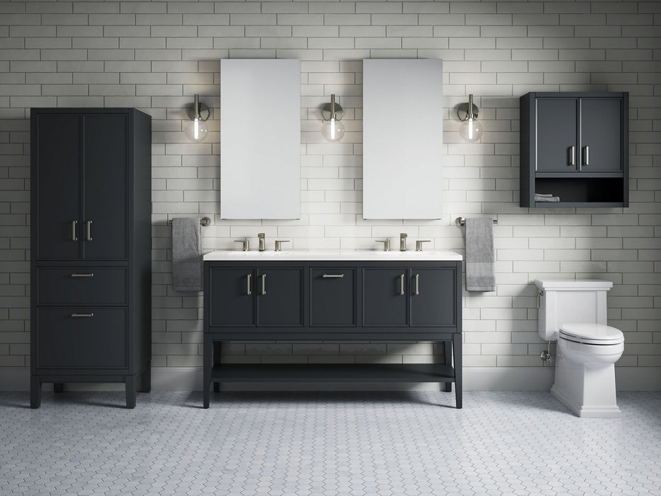 Kohler Winnow 60" bathroom vanity cabinet with sinks and quartz top