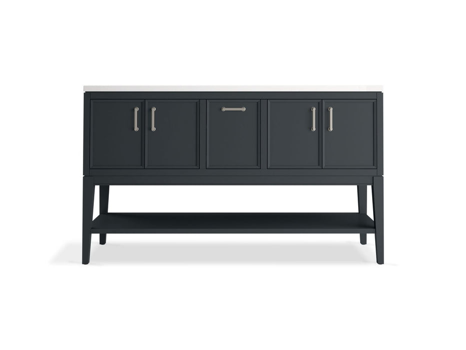 Kohler Winnow 60" bathroom vanity cabinet with sinks and quartz top