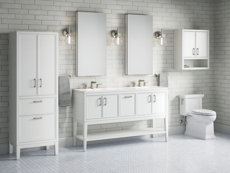 Kohler Winnow 60" bathroom vanity cabinet with sinks and quartz top