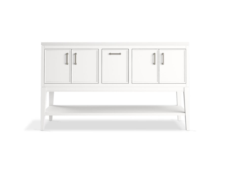 Kohler Winnow 60" bathroom vanity cabinet with sinks and quartz top