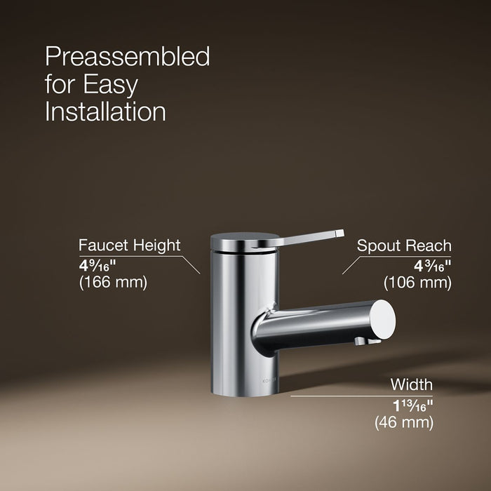 KOHLER K-33590-4 Elate Single-handle bathroom sink faucet, 1.2 gpm