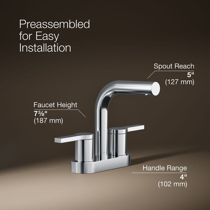 KOHLER K-33591-4N Elate Centerset bathroom sink faucet, 0.5 gpm