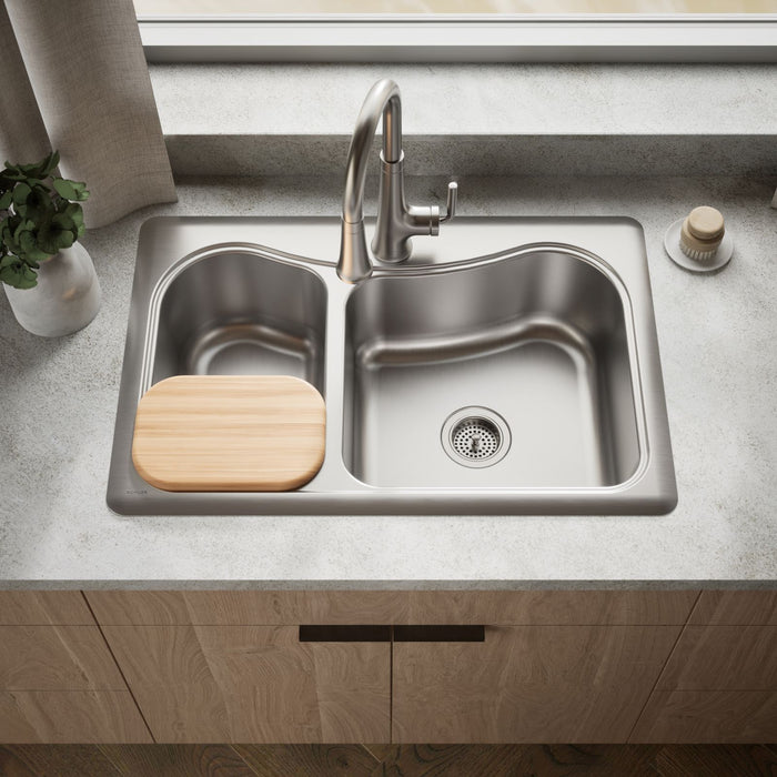 KOHLER K-3361-1 Staccato 33" top-mount double-bowl kitchen sink