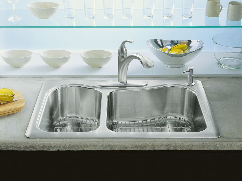 KOHLER K-3361-1 Staccato 33" top-mount double-bowl kitchen sink