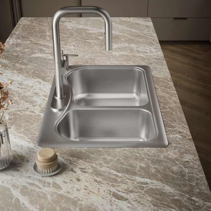 KOHLER K-3361-4 Staccato 33" top-mount double-bowl kitchen sink