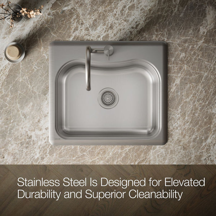 Kohler Staccato 25" top-mount single-bowl kitchen sink