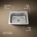 KOHLER K-3362-1 Staccato 25" top-mount single-bowl kitchen sink