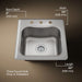 KOHLER K-3363-3 Staccato 20" top-mount single-bowl bar sink, stainless steel - view 5