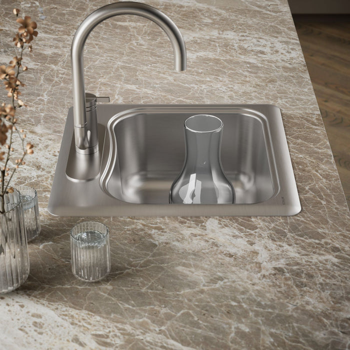 KOHLER K-3363-3 Staccato 20" top-mount single-bowl bar sink