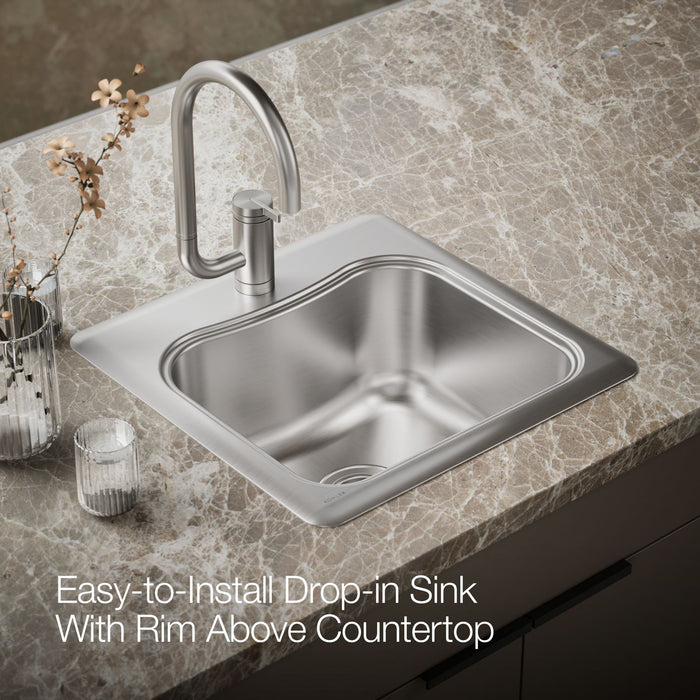 KOHLER K-3363-1 Staccato 20" top-mount single-bowl bar sink