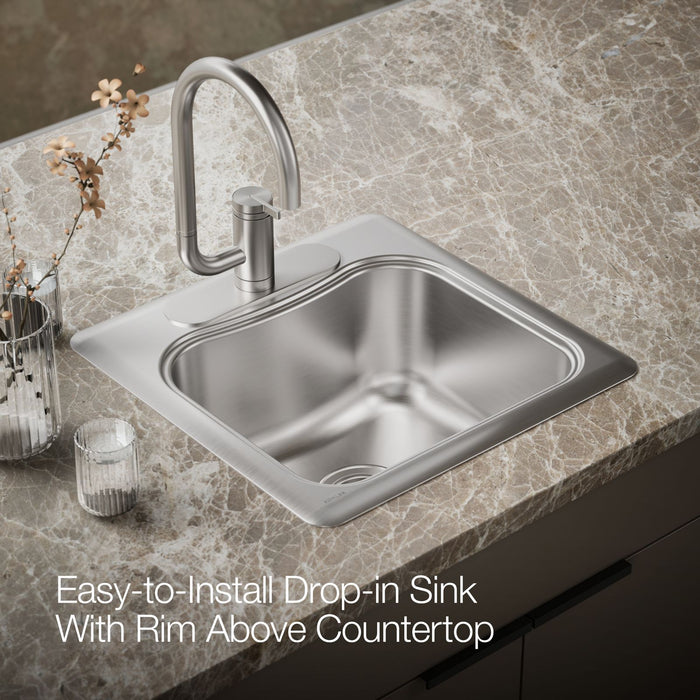 KOHLER K-3363-3 Staccato 20" top-mount single-bowl bar sink