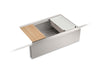 KOHLER K-33656-PC Strive 32-1/2" undermount single-bowl farmhouse workstation kitchen sink