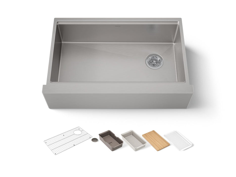 KOHLER K-33656-PC Strive 32-1/2" undermount single-bowl farmhouse workstation kitchen sink