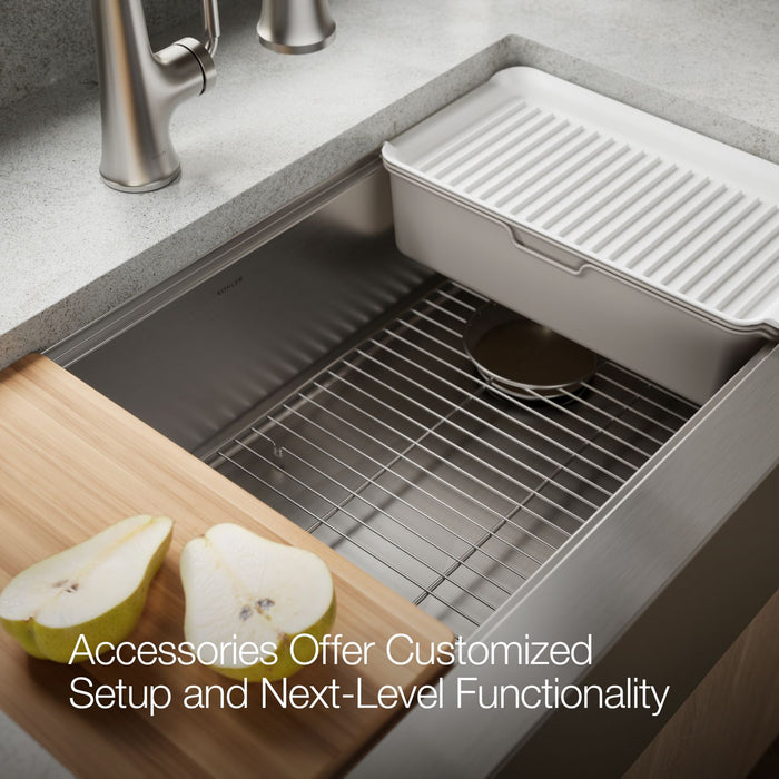 KOHLER K-33657-PC Strive 35-1/2" undermount single-bowl farmhouse workstation kitchen sink