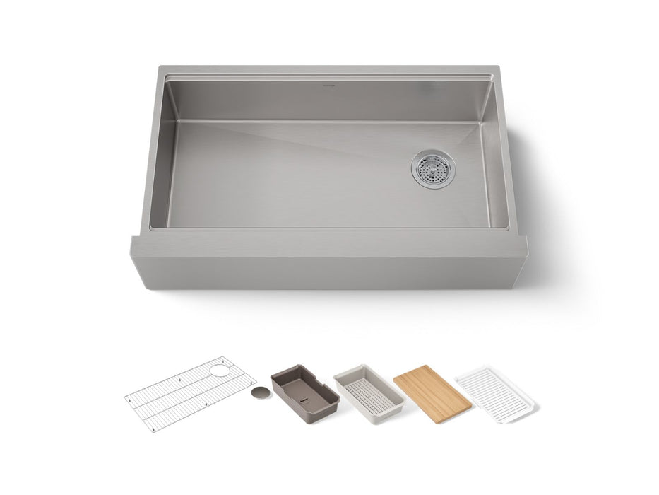 KOHLER K-33657-PC Strive 35-1/2" undermount single-bowl farmhouse workstation kitchen sink