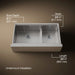 KOHLER K-33658-PC Strive Smart Divide 35-1/2” undermount double-bowl farmhouse workstation kitchen sink