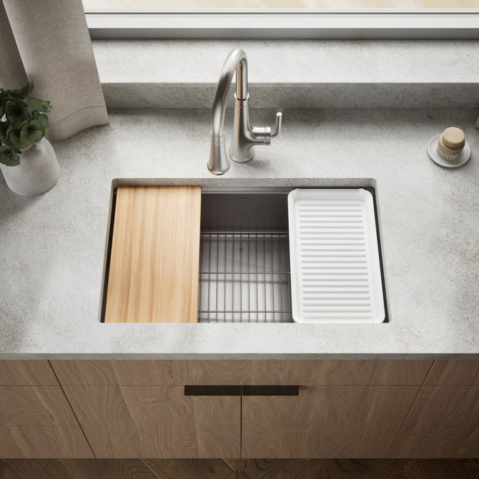 KOHLER K-33660-PC Strive 29" undermount single-bowl workstation kitchen sink