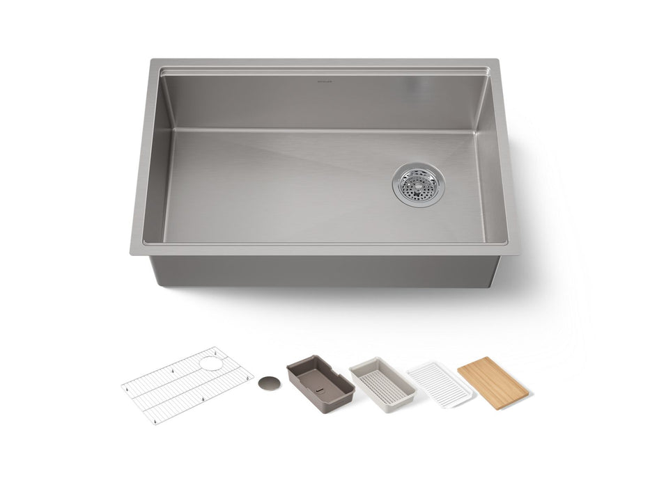 KOHLER K-33660-PC Strive 29" undermount single-bowl workstation kitchen sink