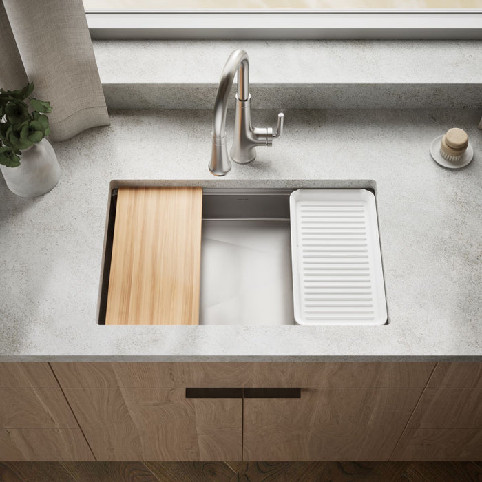 KOHLER K-33661-PC Strive 29" undermount single-bowl workstation kitchen sink