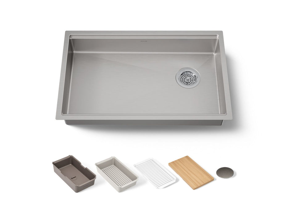 KOHLER K-33661-PC Strive 29" undermount single-bowl workstation kitchen sink