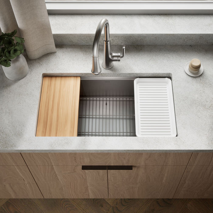 KOHLER K-33662-PC Strive 32" undermount single-bowl workstation kitchen sink