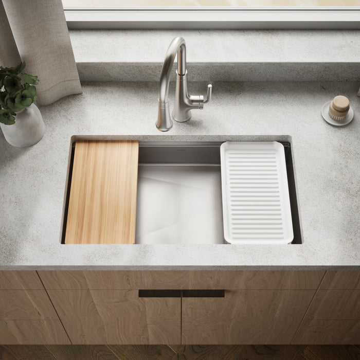 KOHLER K-33663-PC Strive 32" undermount single-bowl workstation kitchen sink