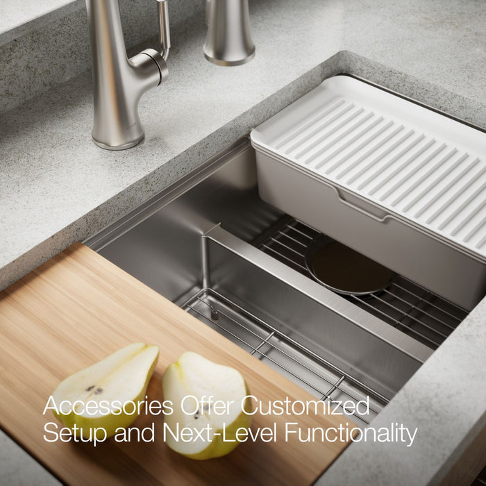 KOHLER K-33664-PC Strive Smart Divide 32" undermount double-bowl workstation kitchen sink
