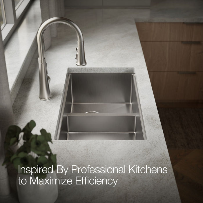KOHLER K-33664-PC Strive Smart Divide 32" undermount double-bowl workstation kitchen sink