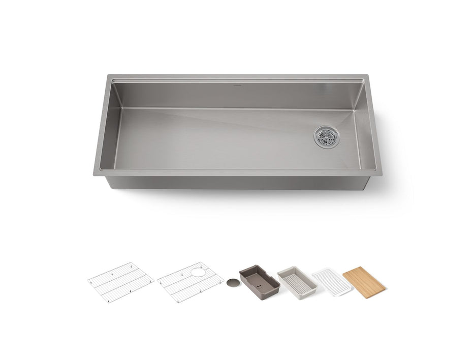 KOHLER K-33665-PC Strive 44" undermount single-bowl workstation kitchen sink