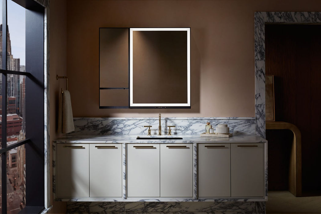 KOHLER K-33690-L Collage 24" x 32" lighted framed medicine cabinet, left-hinged