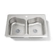 KOHLER K-3369-1 Staccato 33" top-mount double-bowl kitchen sink, stainless steel - view 5