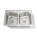 KOHLER K-3369-4 Staccato 33" top-mount double-bowl kitchen sink, stainless steel - view 5
