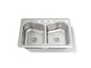 KOHLER K-3369-4 Staccato 33" top-mount double-bowl kitchen sink