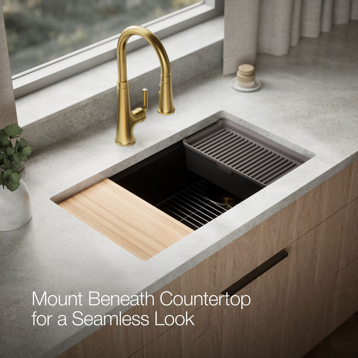 Kohler Billings 32-1/2" undermount single-bowl workstation kitchen sink