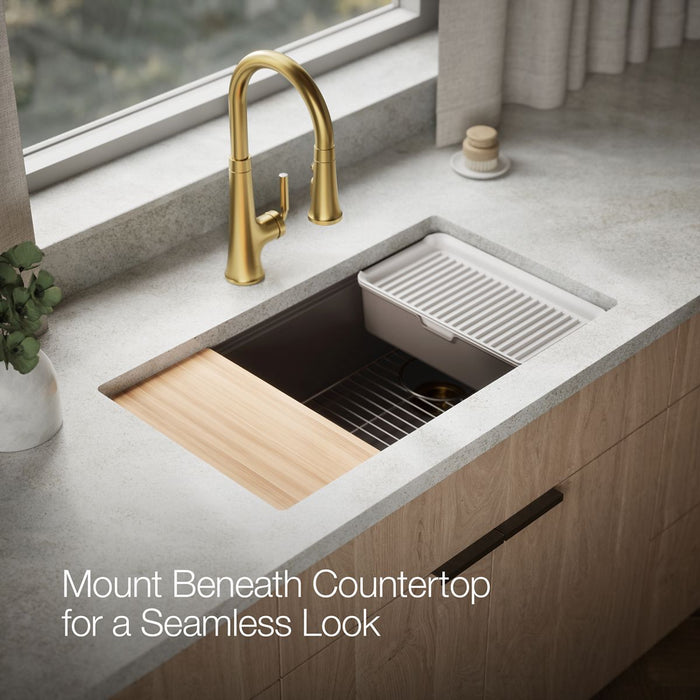 Kohler Billings 32-1/2" undermount single-bowl workstation kitchen sink