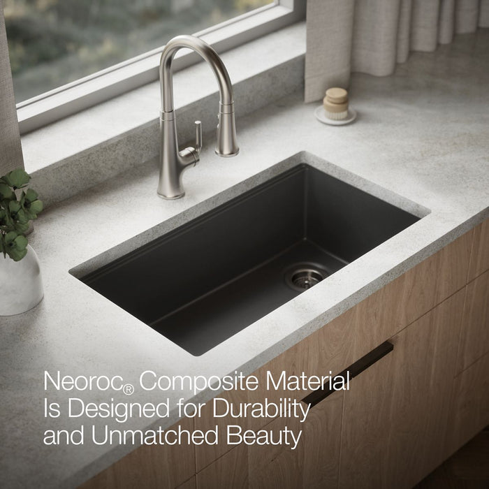 KOHLER K-33710-PC Billings 32-1/2" undermount single-bowl workstation kitchen sink
