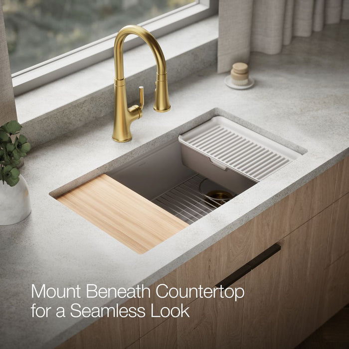 Kohler Billings 32-1/2" undermount single-bowl workstation kitchen sink