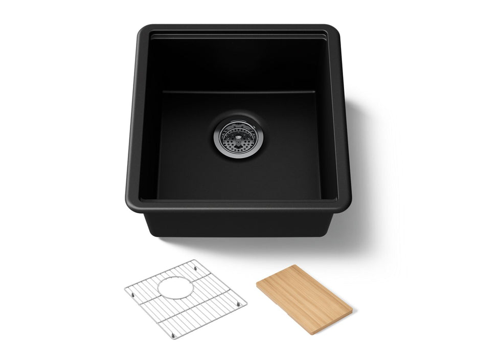 KOHLER K-33711-PC Billings 18" undermount bar sink with accessories